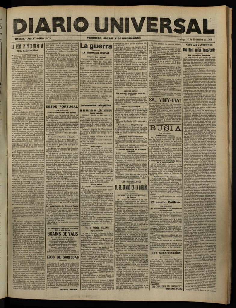 Miniatura de Diario Universal del 16 de diciembre de 1917