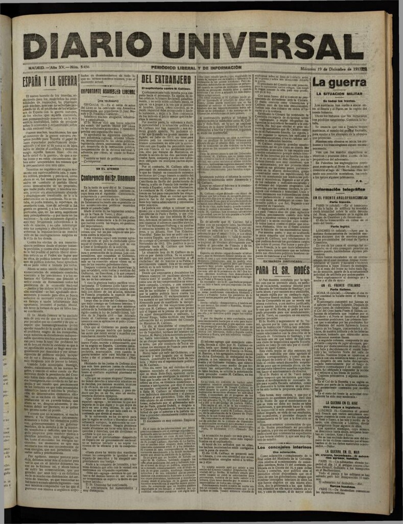 Miniatura de Diario Universal del 19 de diciembre de 1917
