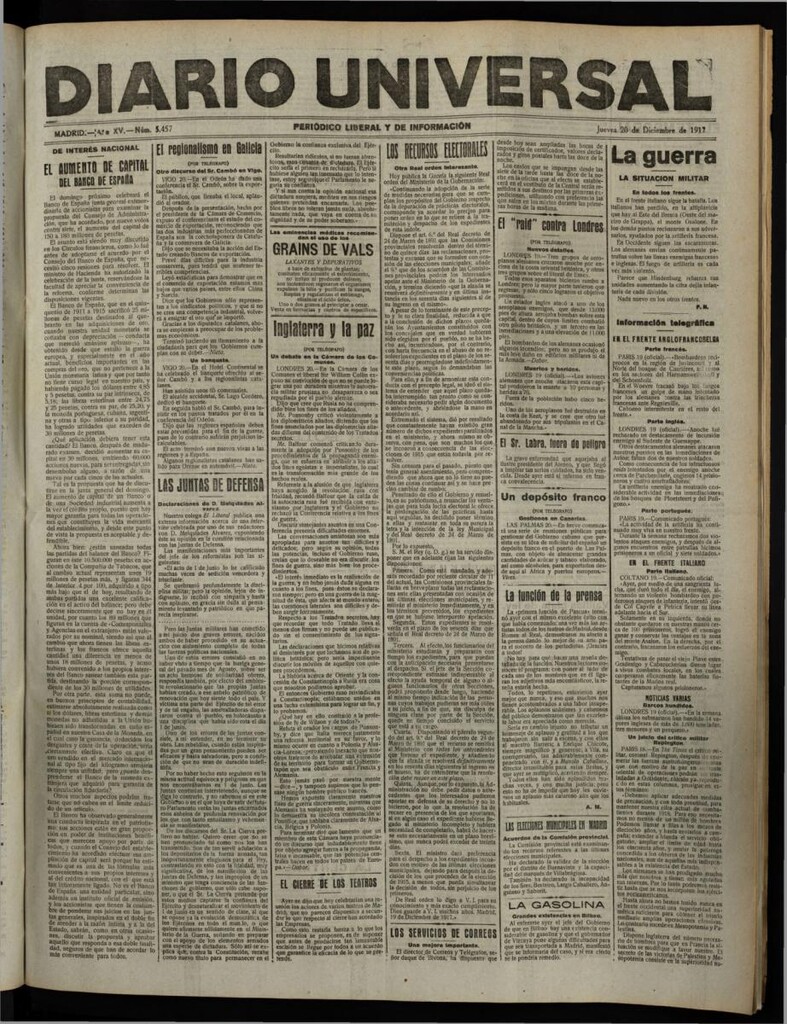 Miniatura de Diario Universal del 20 de diciembre de 1917