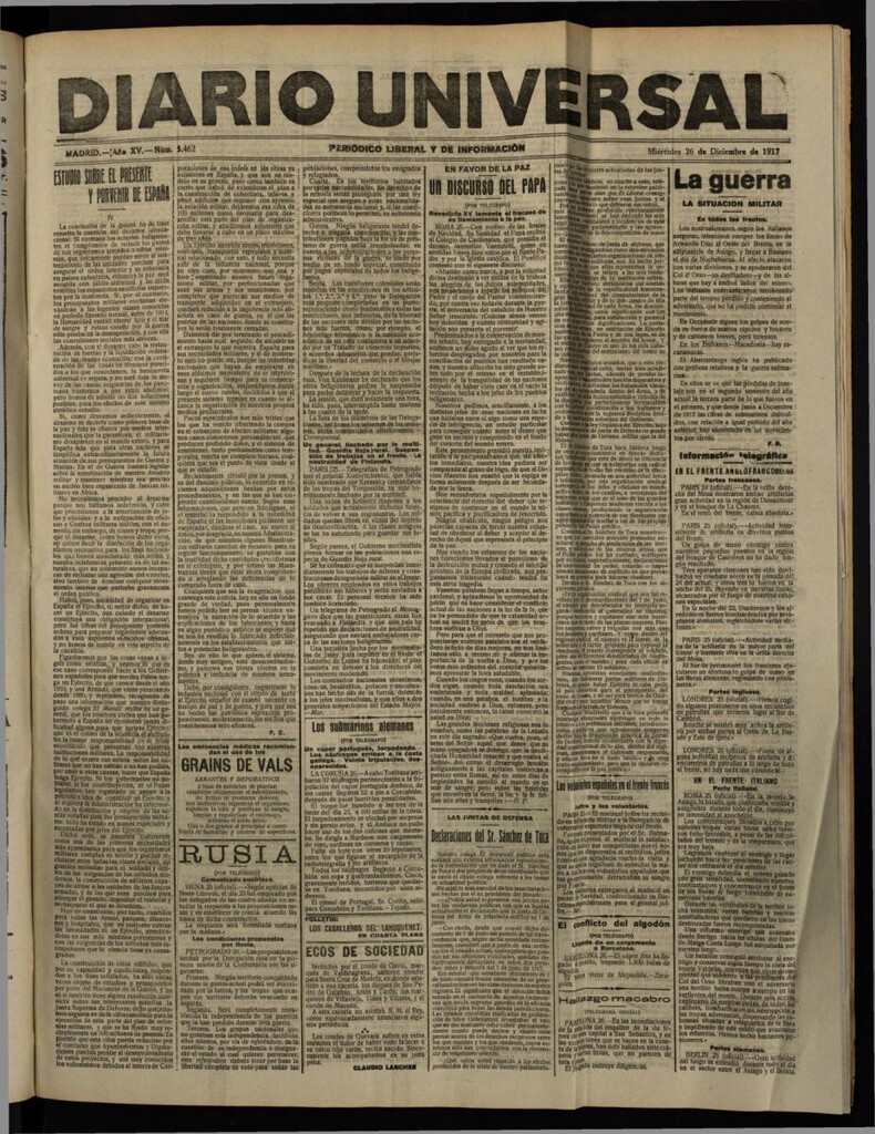 Miniatura de Diario Universal del 26 de diciembre de 1917
