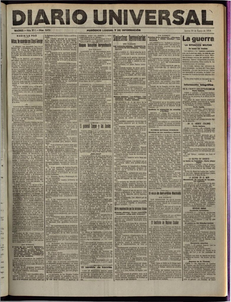 Miniatura de Diario Universal del 10 de enero de 1918