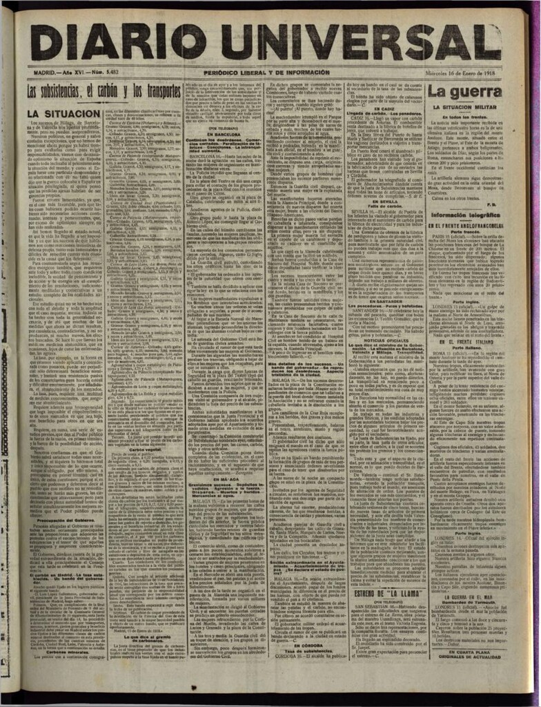 Miniatura de Diario Universal del 16 de enero de 1918