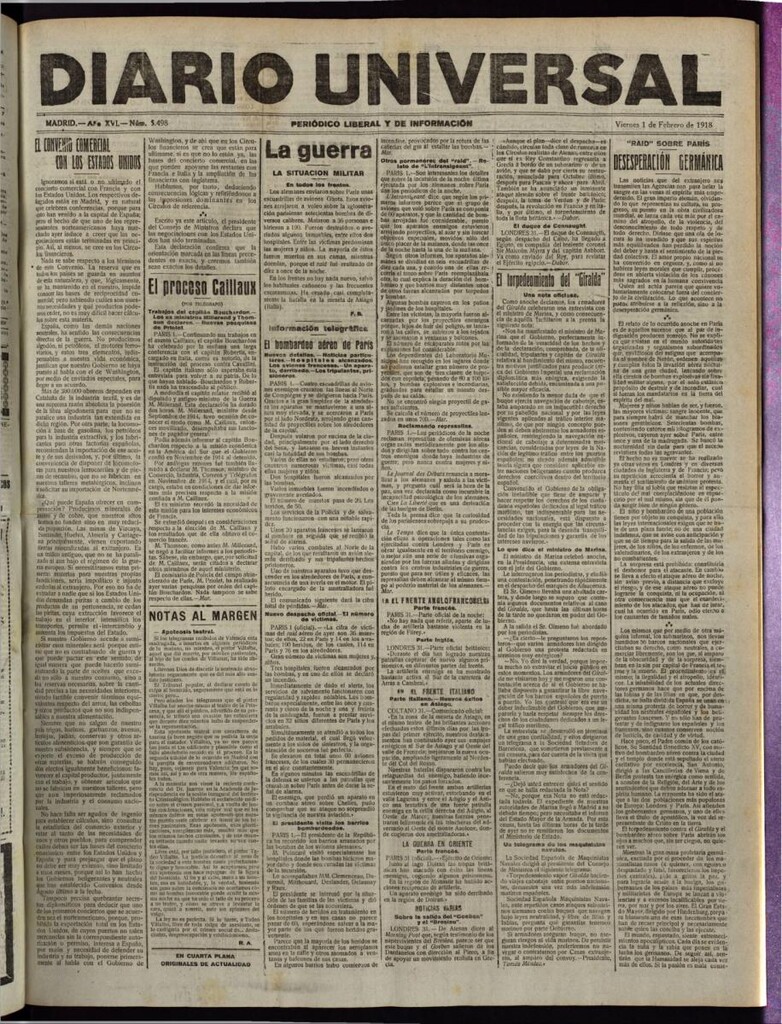 Miniatura de Diario Universal del 1 de febrero de 1918