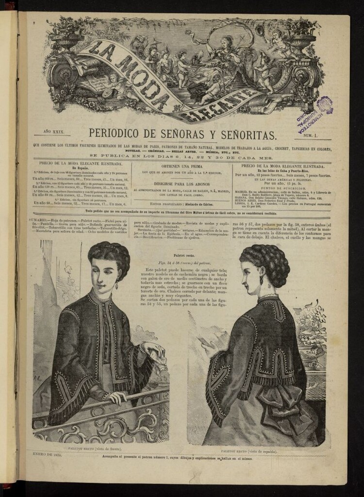 Miniatura de La Moda : revista semanal de literatura, teatros, costumbres y modas