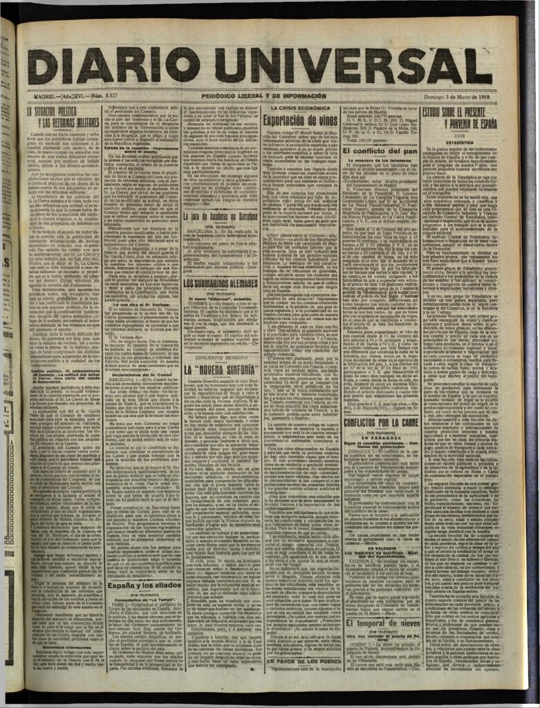 Miniatura de Diario Universal del 3 de marzo de 1918