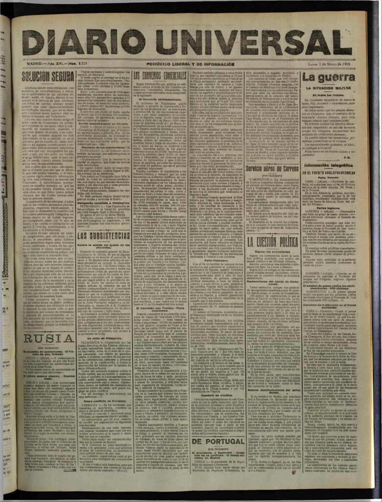 Miniatura de Diario Universal del 4 de marzo de 1918