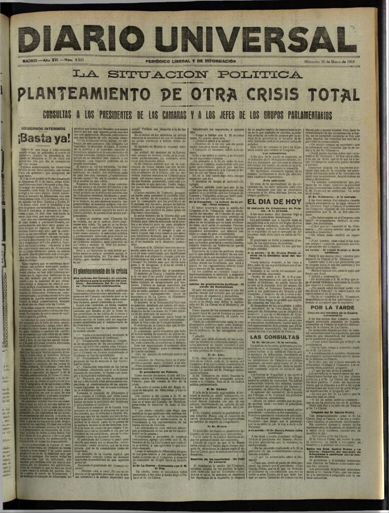 Miniatura de Diario Universal del 20 de marzo de 1918