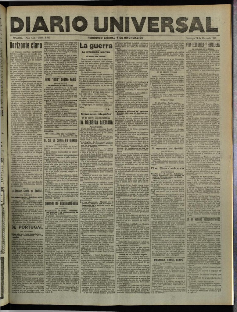 Miniatura de Diario Universal del 24 de marzo de 1918