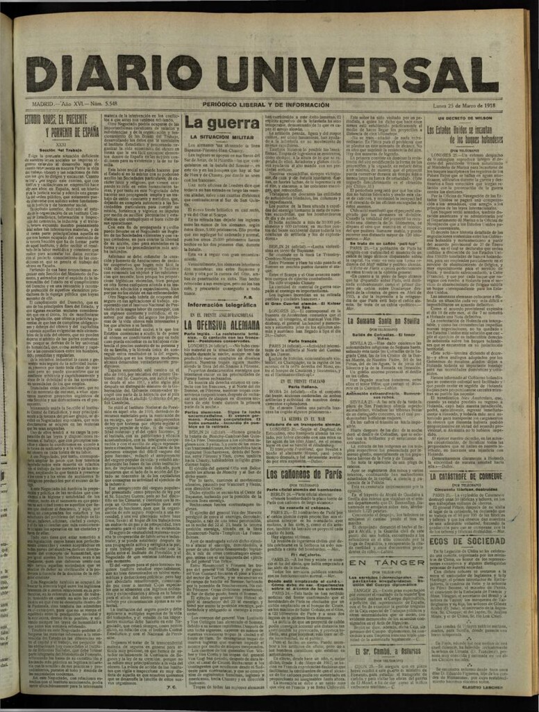 Miniatura de Diario Universal del 25 de marzo de 1918
