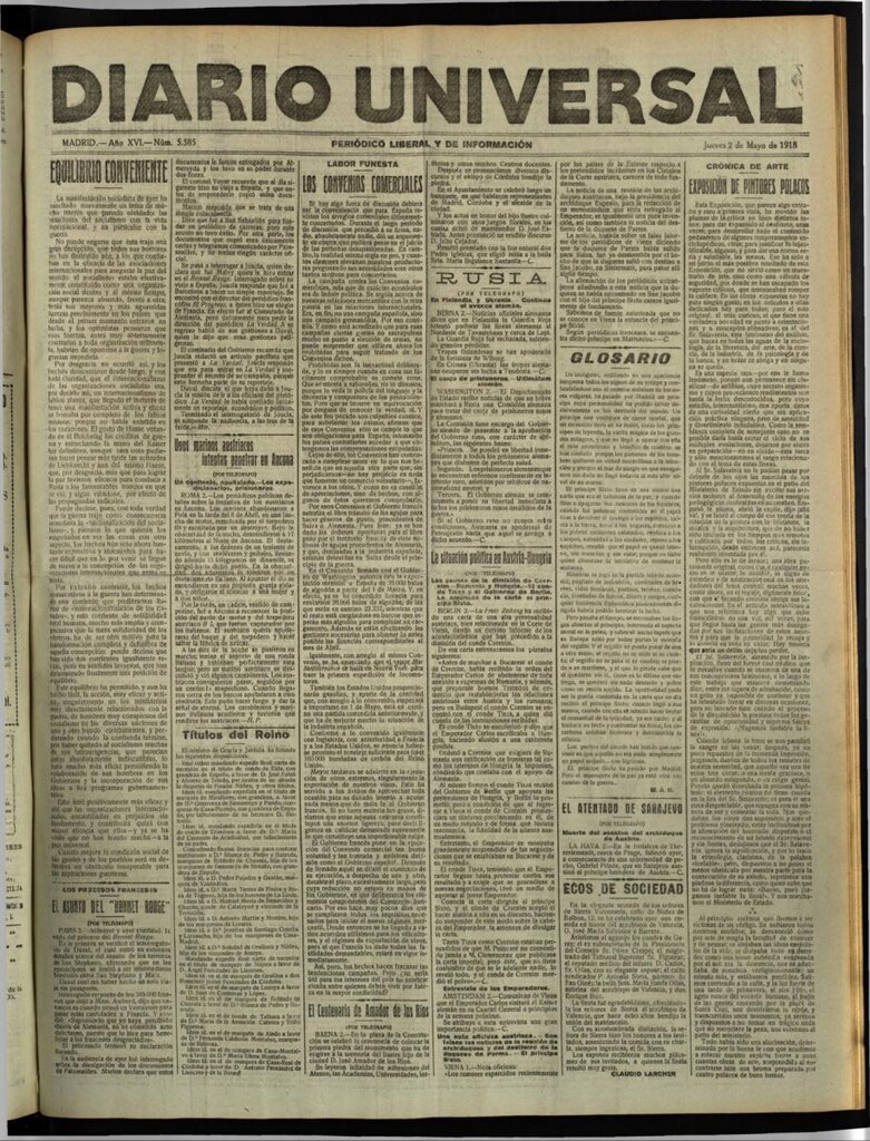 Miniatura de Diario Universal del 2 de mayo de 1918