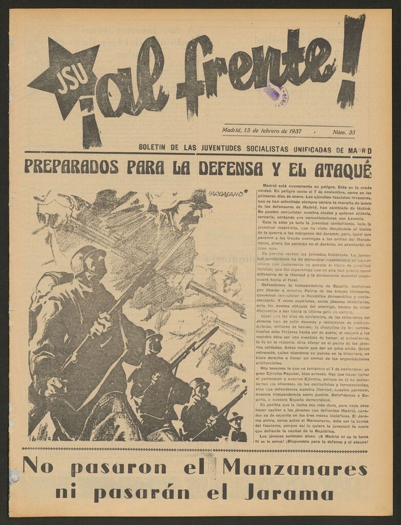 Miniatura de ¡Al Frente! (Madrid, 1936-1937) del 13 de febrero de 1937