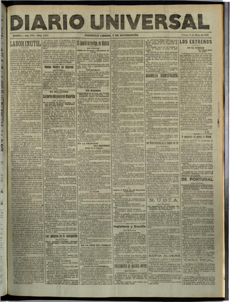Miniatura de Diario Universal del 10 de mayo de 1918