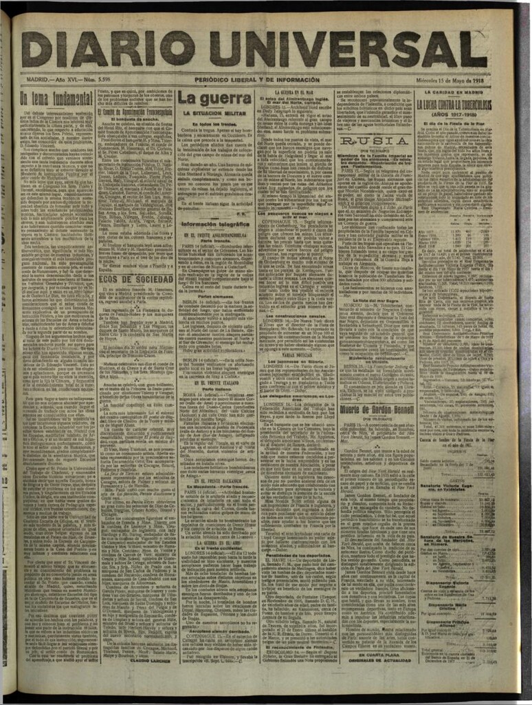 Miniatura de Diario Universal del 15 de mayo de 1918