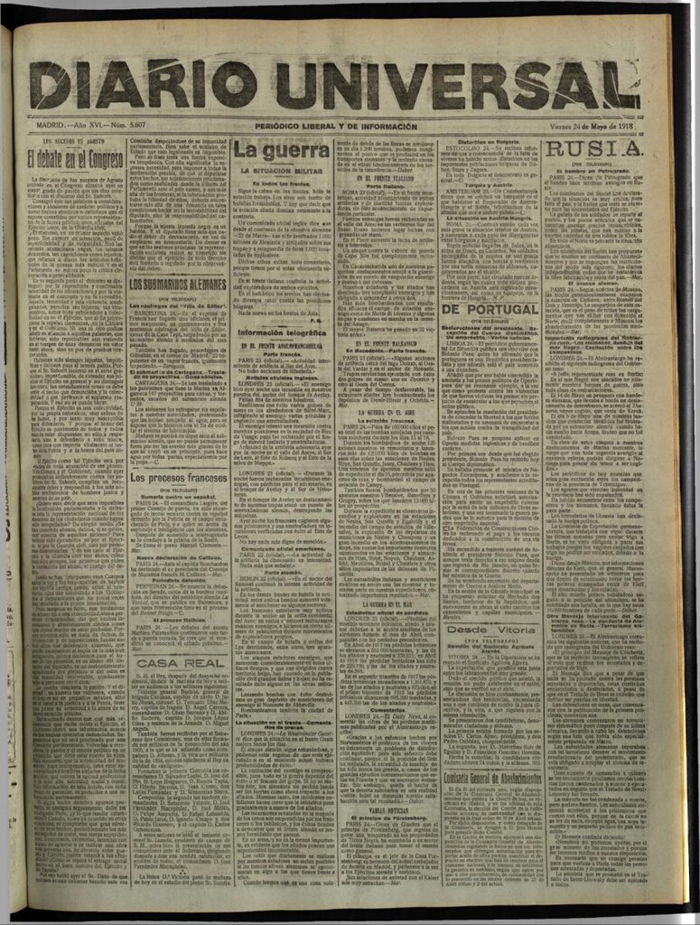 Miniatura de Diario Universal del 24 de mayo de 1918