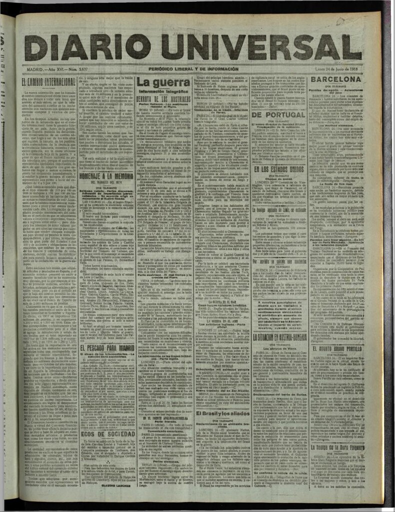 Miniatura de Diario Universal del 24 de junio de 1918