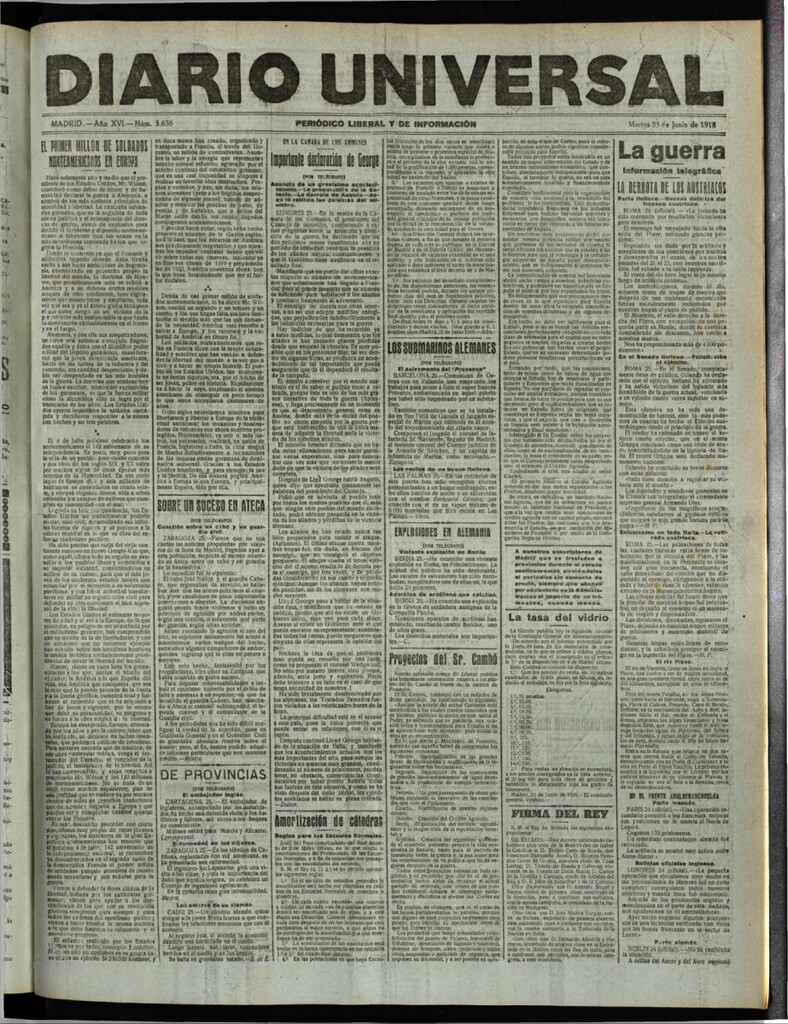 Miniatura de Diario Universal del 25 de junio de 1918