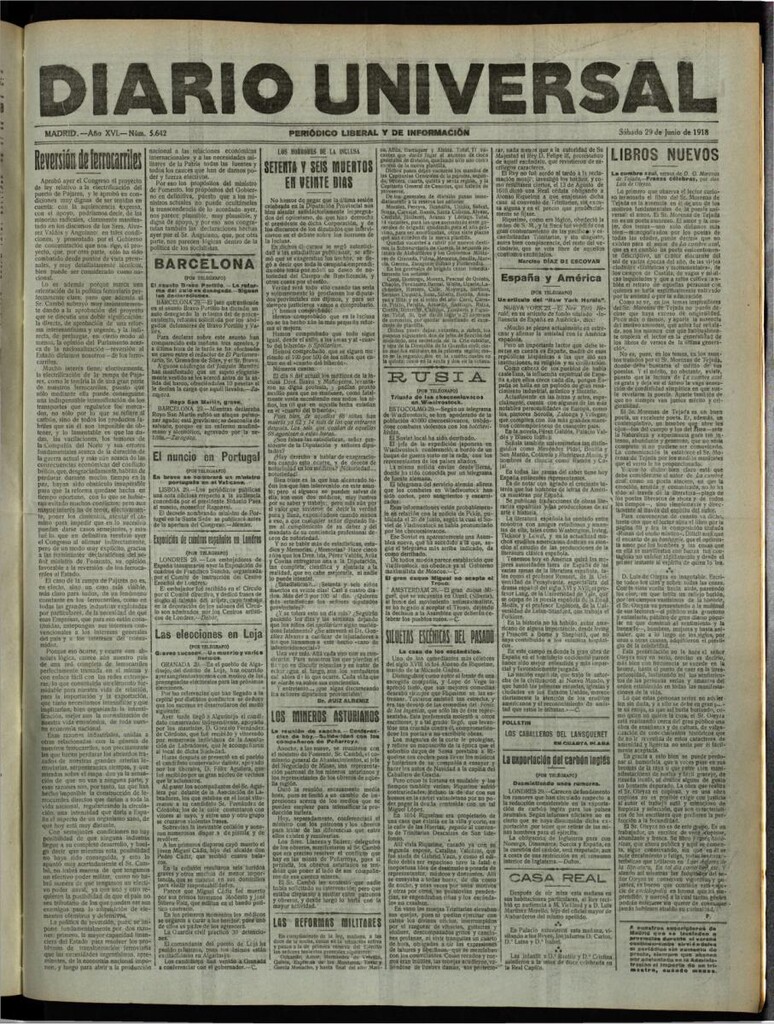 Miniatura de Diario Universal del 29 de junio de 1918