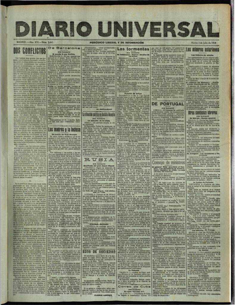 Miniatura de Diario Universal del 2 de julio de 1918