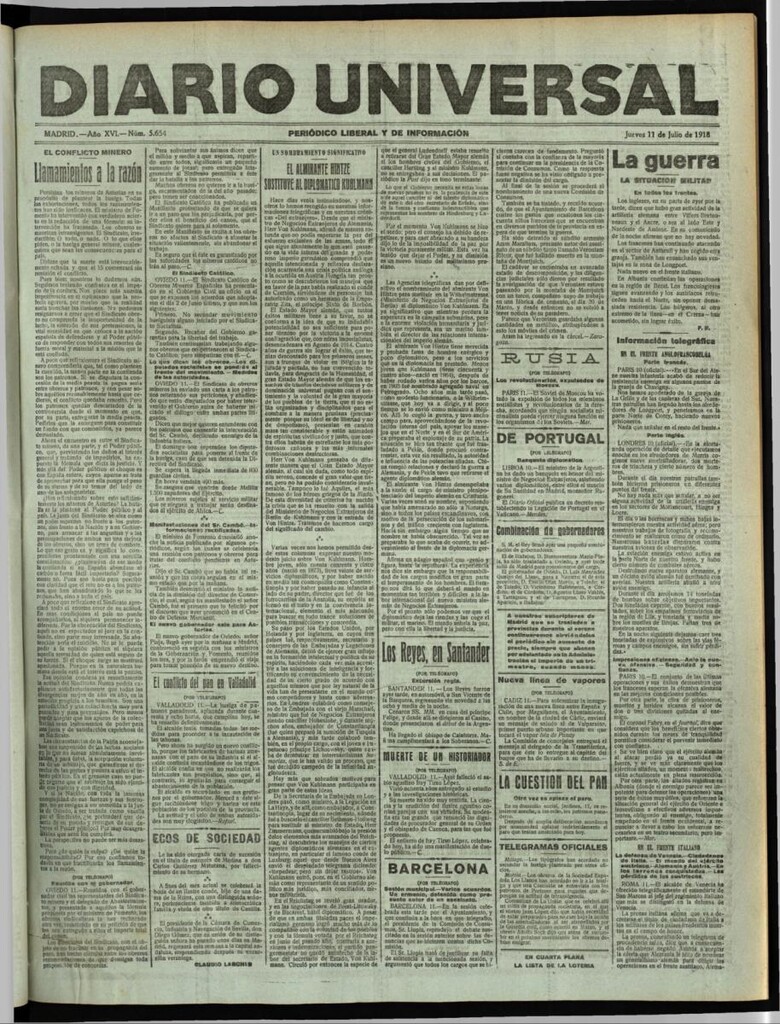 Miniatura de Diario Universal del 11 de julio de 1918