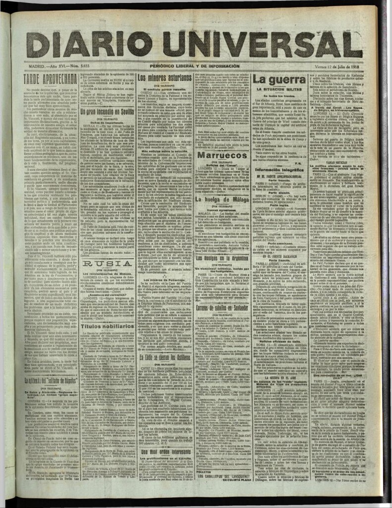 Miniatura de Diario Universal del 12 de julio de 1918