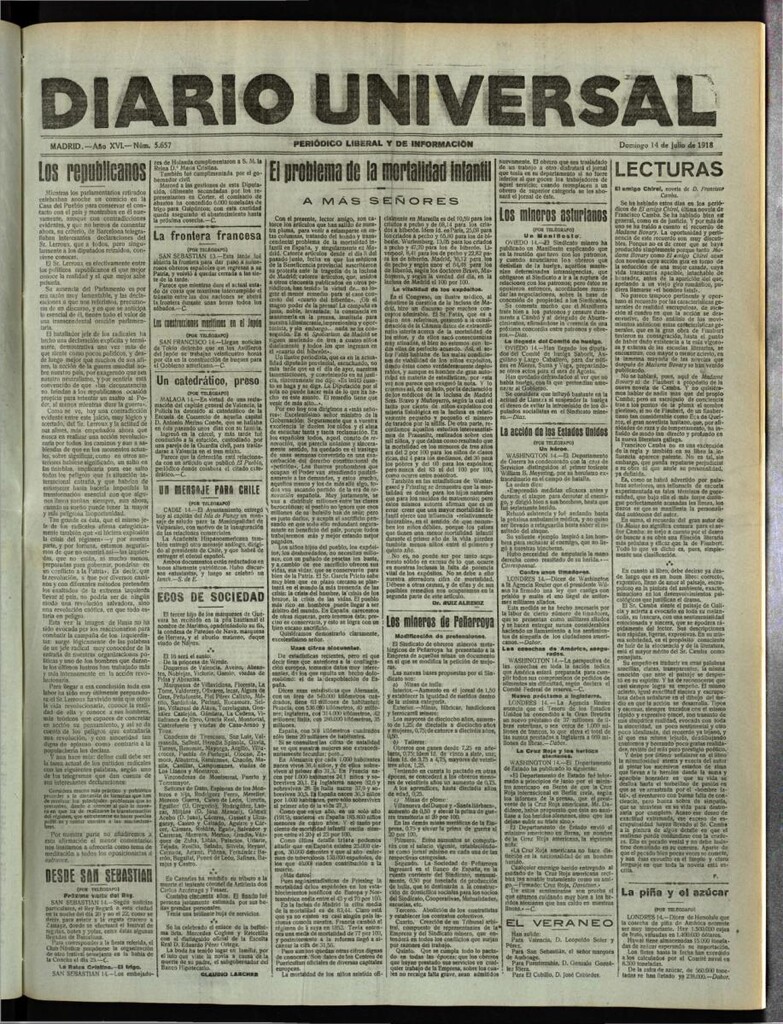 Miniatura de Diario Universal del 14 de julio de 1918