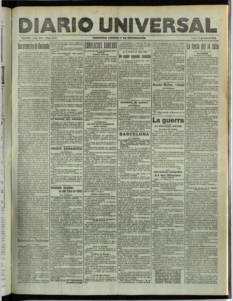 Miniatura de Diario Universal del 15 de julio de 1918