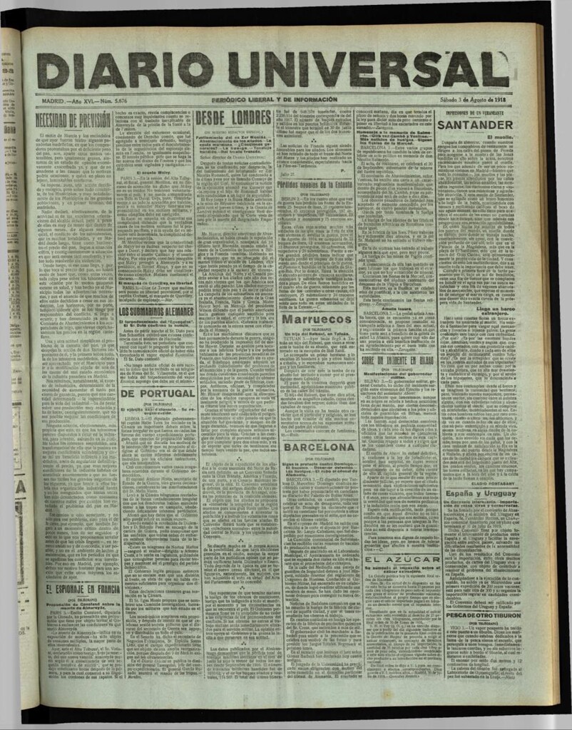 Miniatura de Diario Universal del 3 de agosto de 1918