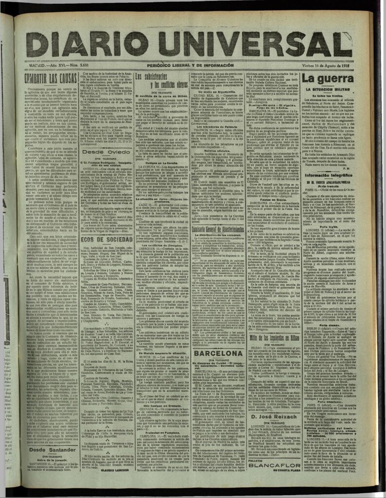 Miniatura de Diario Universal del 16 de agosto de 1918