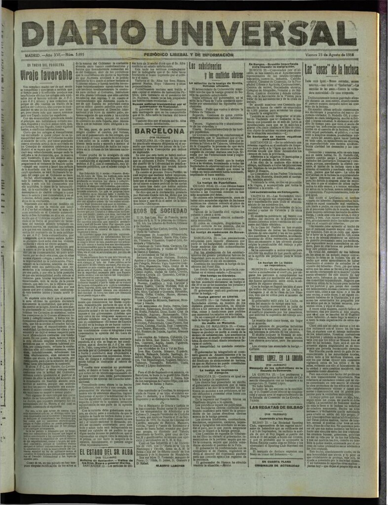 Miniatura de Diario Universal del 23 de agosto de 1918