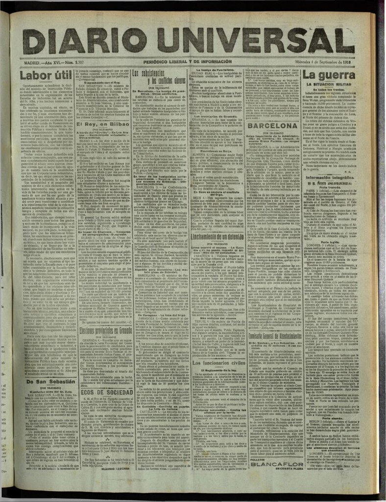 Miniatura de Diario Universal del 4 de septiembre de 1918