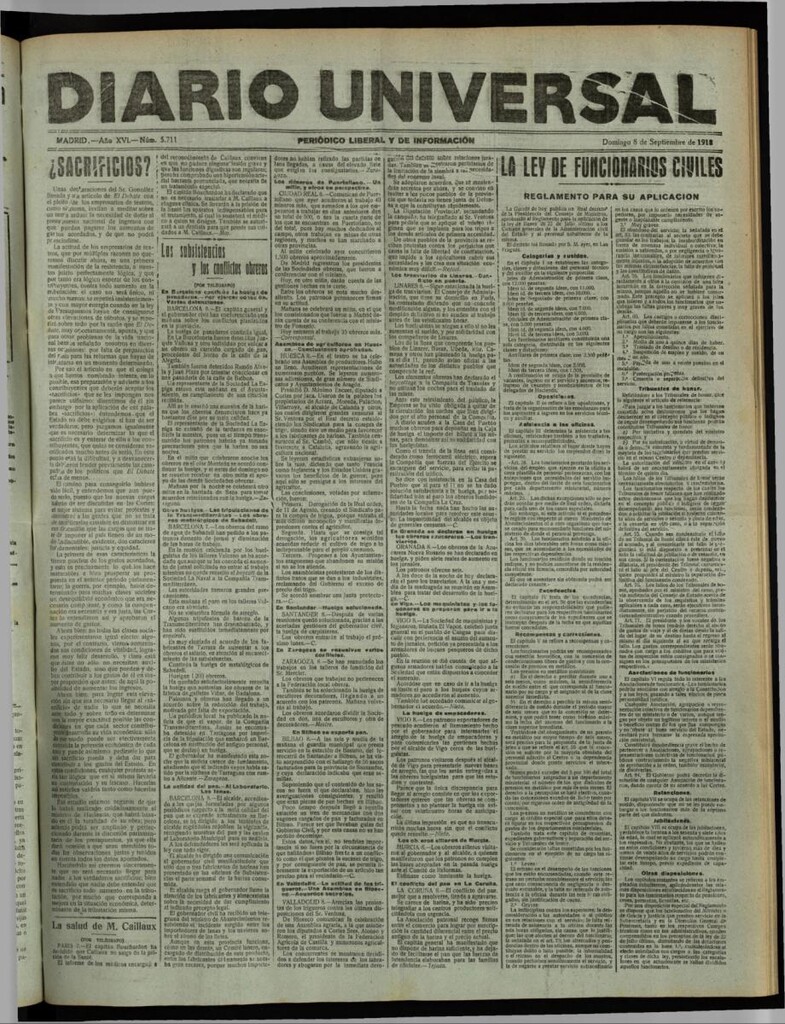 Miniatura de Diario Universal del 8 de septiembre de 1918