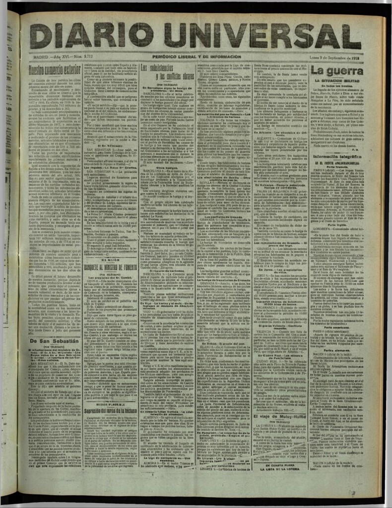 Miniatura de Diario Universal del 9 de septiembre de 1918