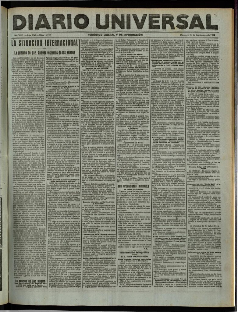 Miniatura de Diario Universal del 29 de septiembre de 1918
