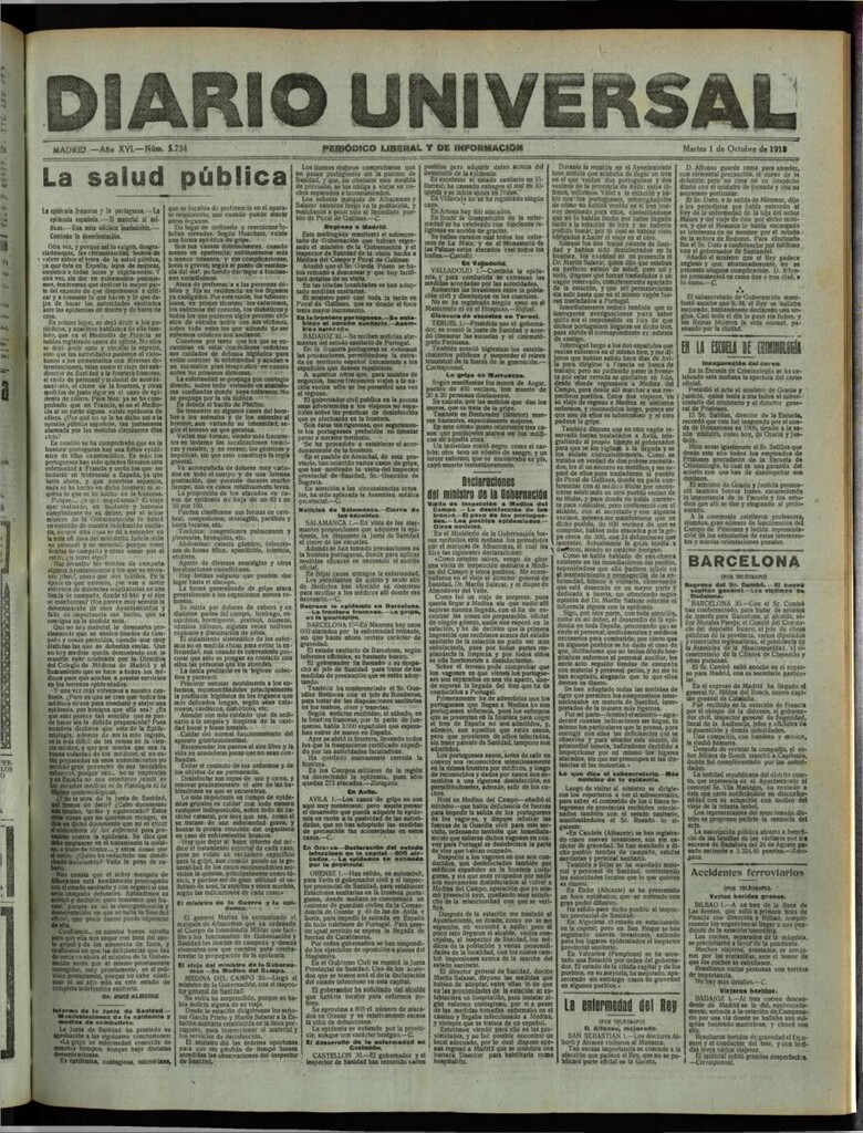 Miniatura de Diario Universal del 1 de octubre de 1918