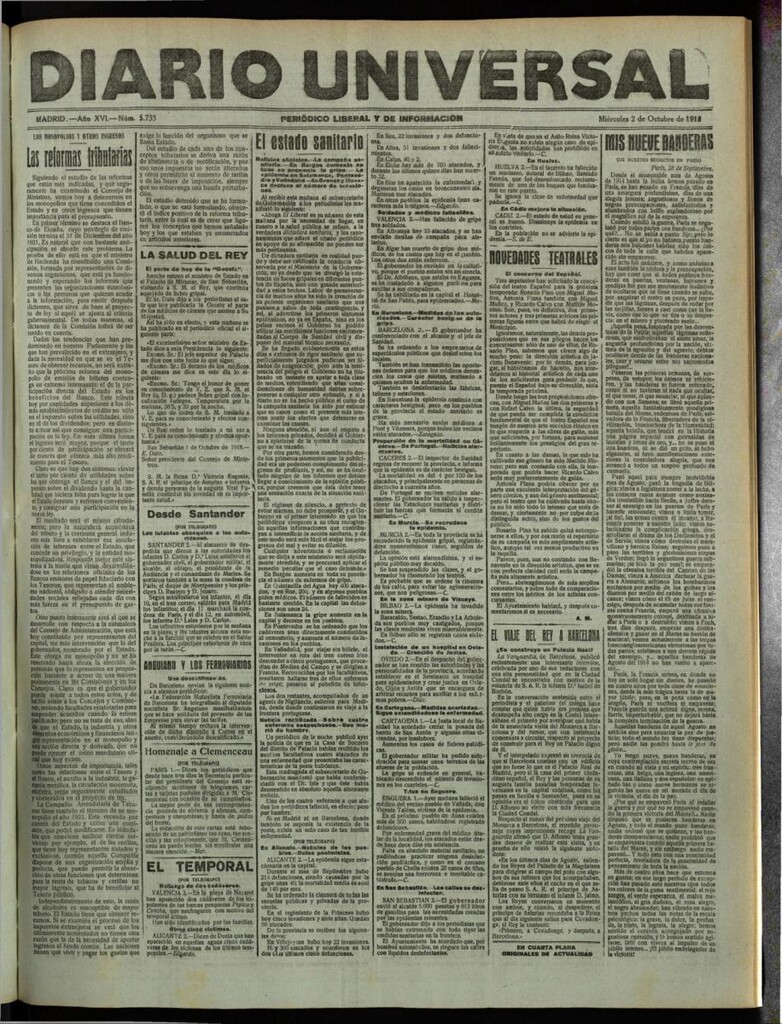 Miniatura de Diario Universal del 2 de octubre de 1918