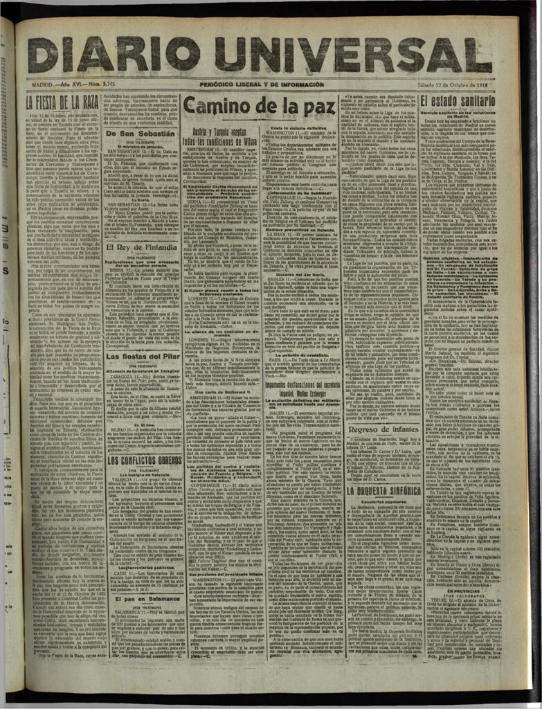 Miniatura de Diario Universal del 12 de octubre de 1918