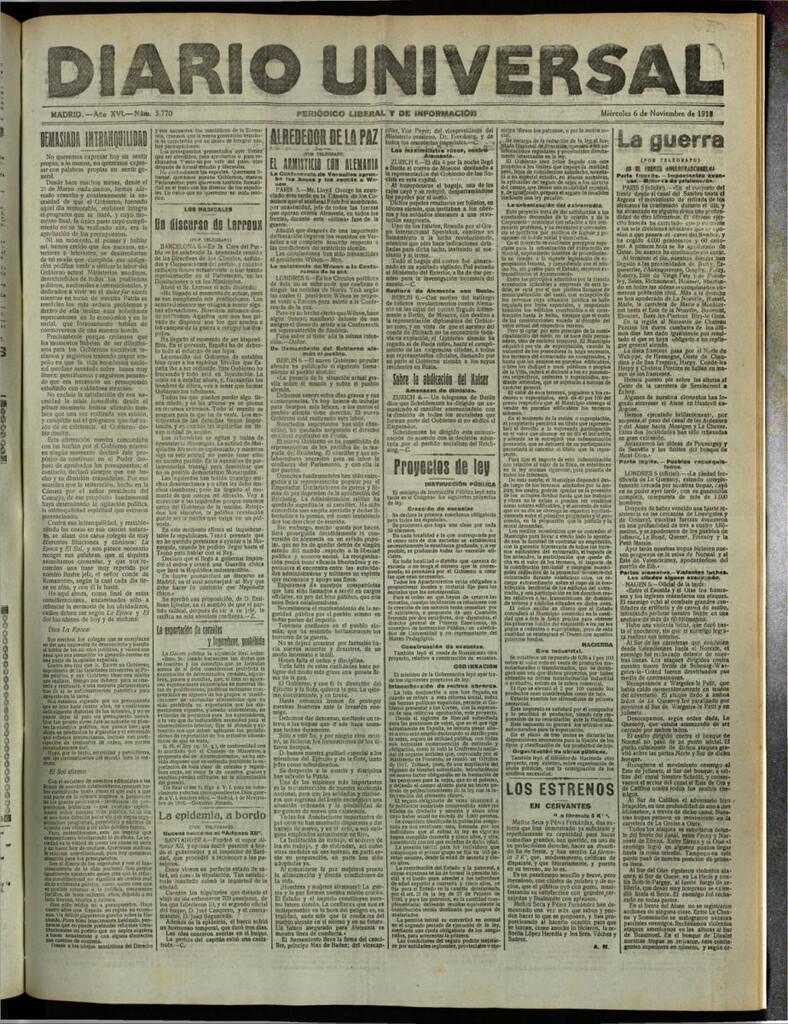 Miniatura de Diario Universal del 6 de noviembre de 1918