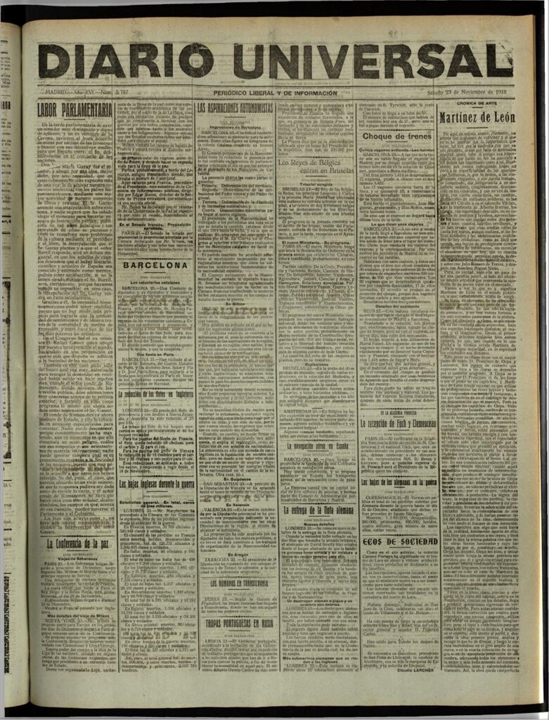 Miniatura de Diario Universal del 23 de noviembre de 1918