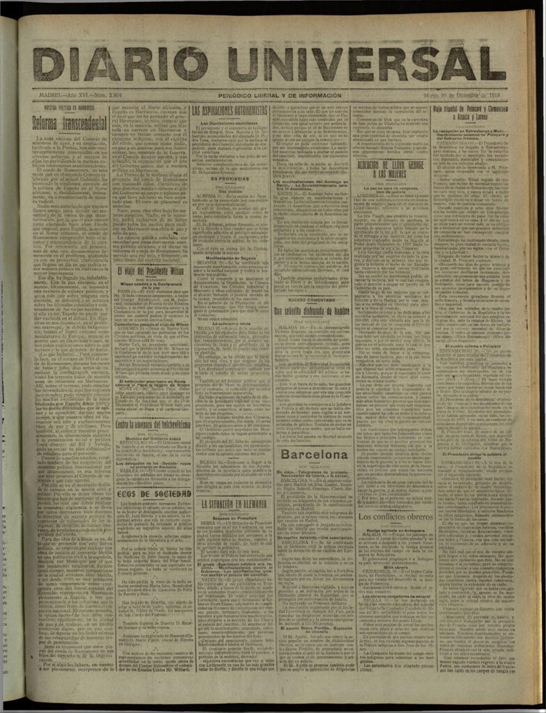 Miniatura de Diario Universal del 10 de diciembre de 1918