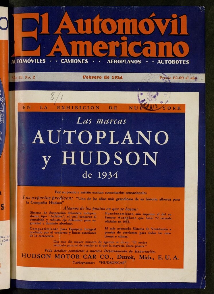 Miniatura de El Automóvil Americano : automóviles, camiones, motos, cicletas, aeroplanos, febrero de 1934, nº 2