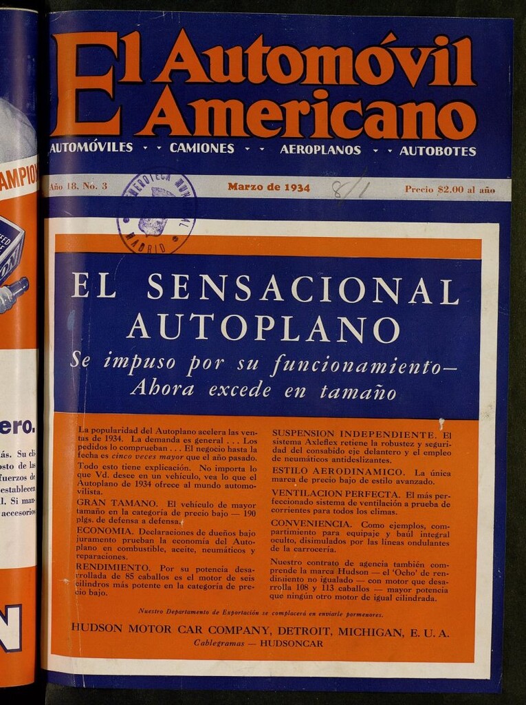 Miniatura de El Automóvil Americano : automóviles, camiones, motos, cicletas, aeroplanos, marzo de 1934, nº 3