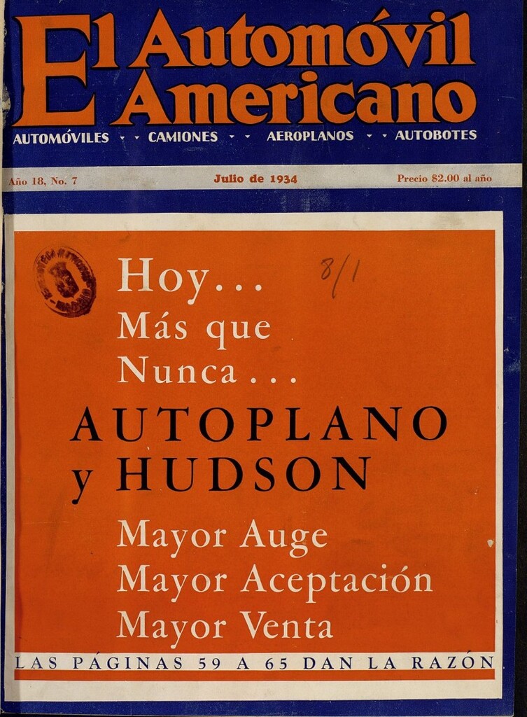 Miniatura de El Automóvil Americano : automóviles, camiones, motos, cicletas, aeroplanos, de julio de 1934, nº 7