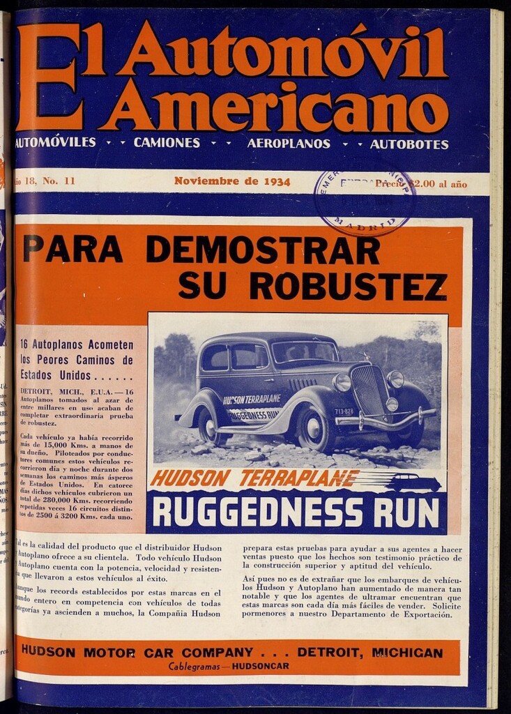 Miniatura de El Automóvil Americano de noviembre de 1934, nº 11