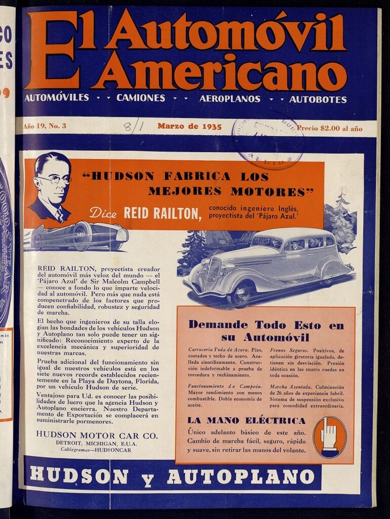 Miniatura de El Automóvil Americano : automóviles, camiones, motos, cicletas, aeroplanos, de marzo de 1935, nº 3