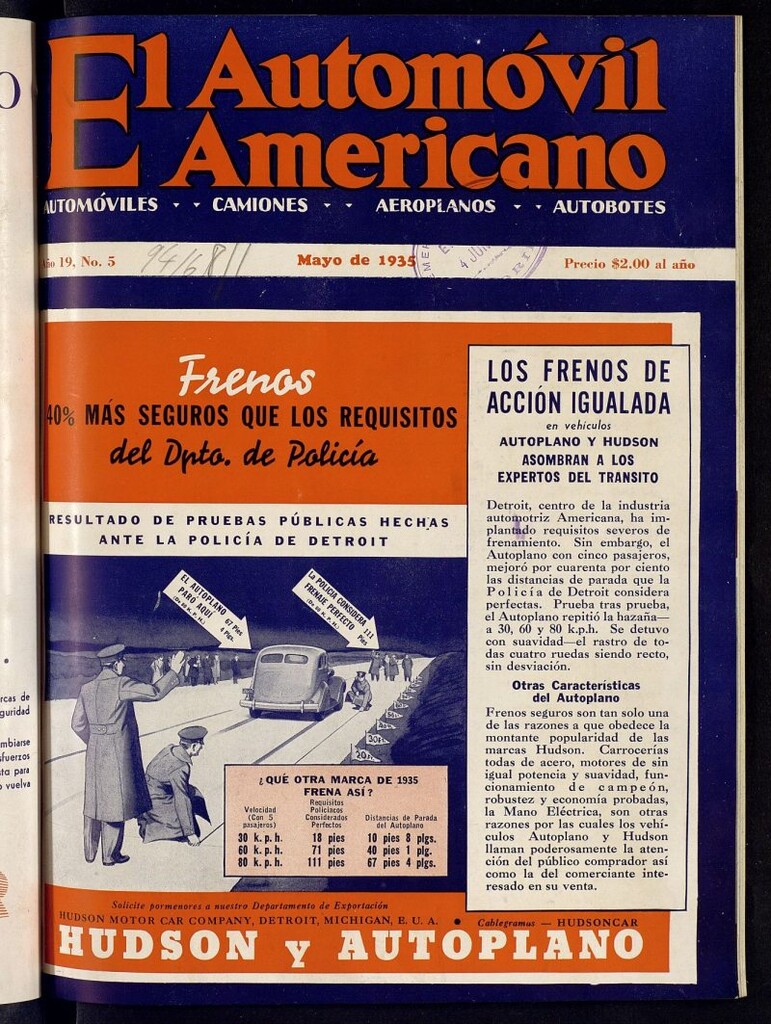 Miniatura de El Automóvil Americano : automóviles, camiones, motos, cicletas, aeroplanos, de mayo de 1935, nº 5