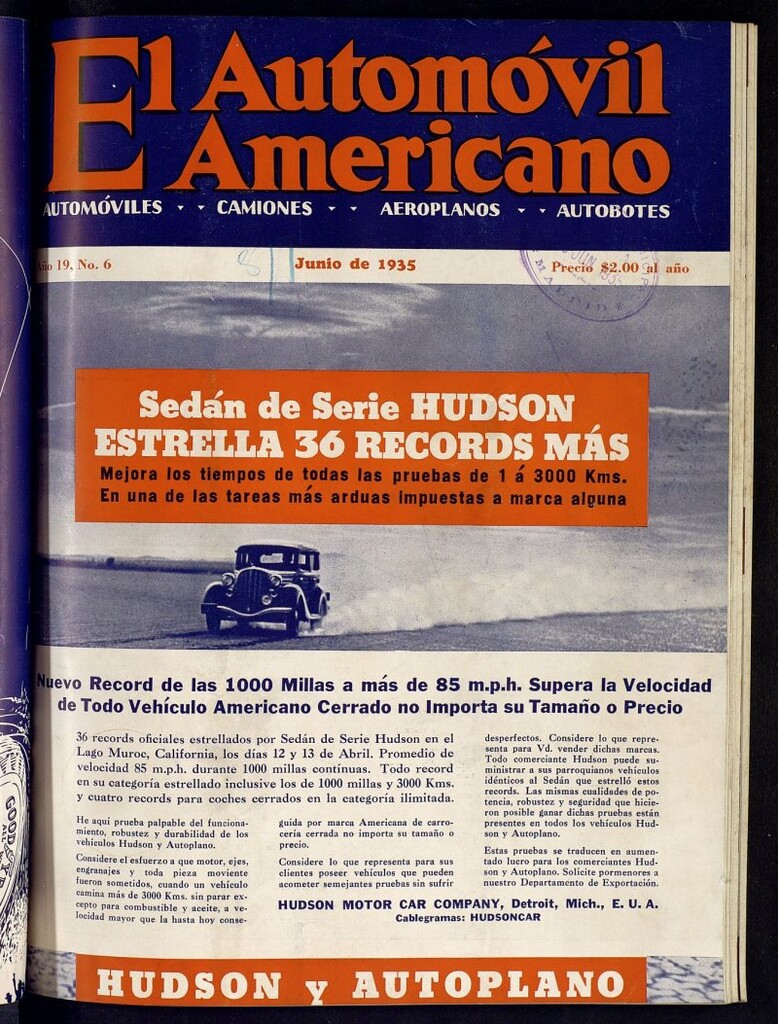 Miniatura de El Automóvil Americano : automóviles, camiones, motos, cicletas, aeroplanos, de junio de 1935, nº 6