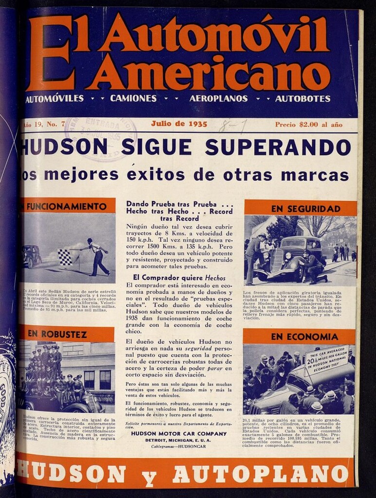Miniatura de El Automóvil Americano : automóviles, camiones, motos, cicletas, aeroplanos, de julio de 1935, nº 7