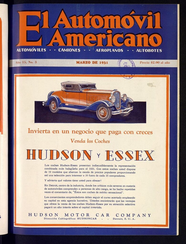 Miniatura de El Automóvil Americano : automóviles, camiones, motos, cicletas, aeroplanos, marzo de 1931, nº 3