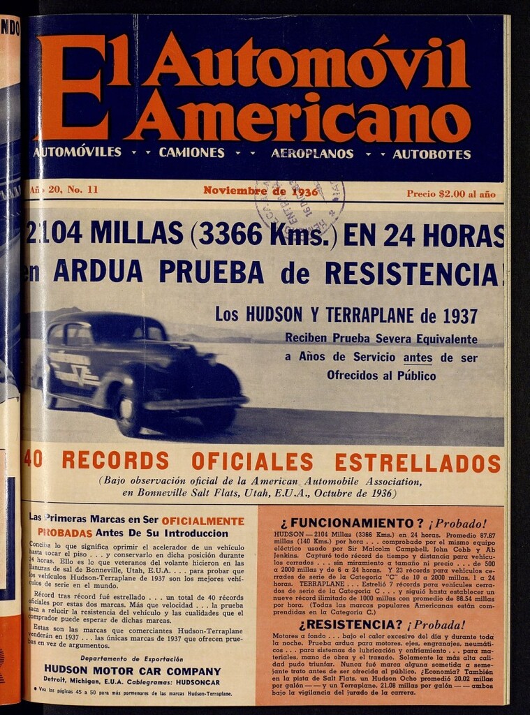 Miniatura de El Automóvil Americano de noviembre de 1936, nº 11