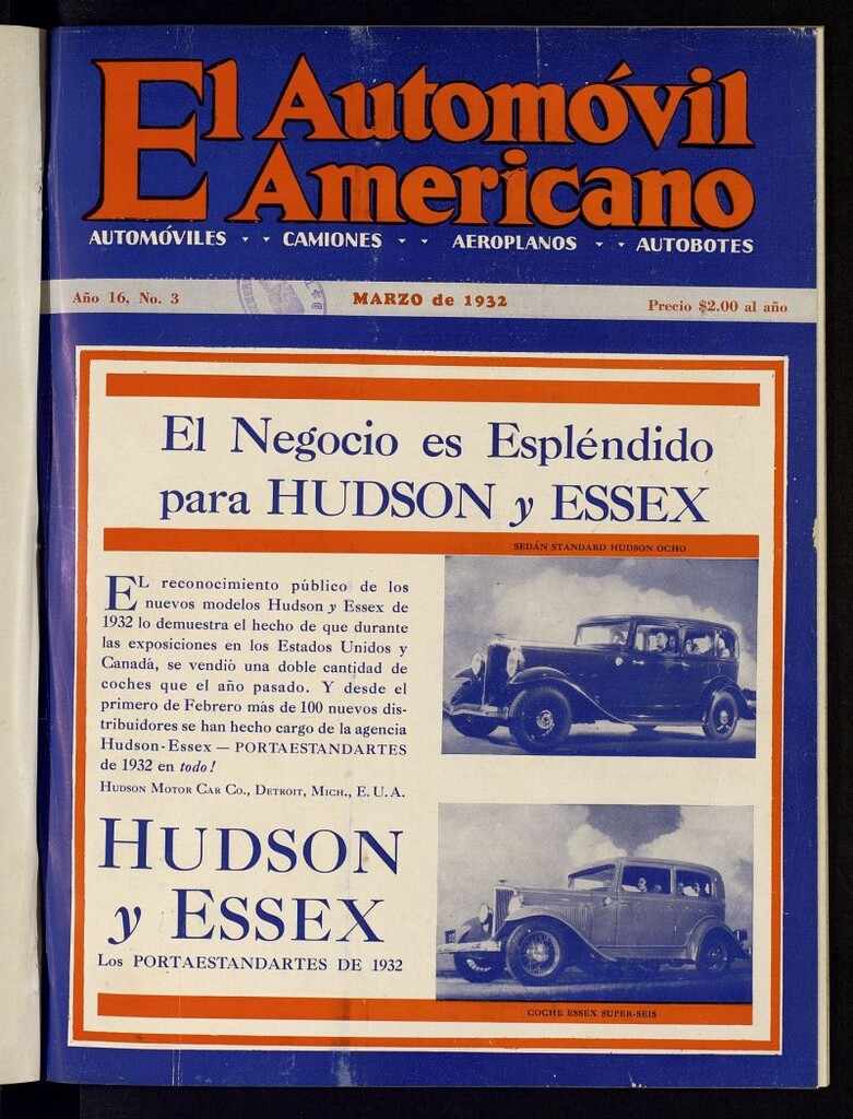 Miniatura de El Automóvil Americano : automóviles, camiones, motos, cicletas, aeroplanos, de marzo de 1932, nº 3